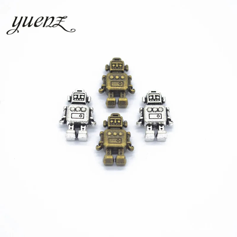 YuenZ 2 Color Antique Silver Color Robot Charms Pendant DIY Handmade Jewelry Accessories 18*11mm I122