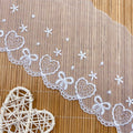 Fashionable Water-Soluble Lace Mesh Embroidery Heart-Shaped Bow Applique for Elegant Clothing Decorations Guipure Technique Used
