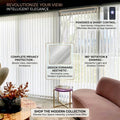 Custom Indoor White Dreamy Vertical Blinds with Motorized 180° Light Control Suitable for Offices and Luxury Restaurants MegaBDM