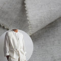 Voile Fabric Oatmeal 54" Woven Stripe Viscose Rayon Linen Fabric AIR WASH