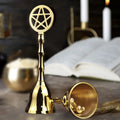 New Three-phase Moon Pentagram Pendant Brass Hand Ring Tarot Ceremony Meditation Peripheral Metal Bell