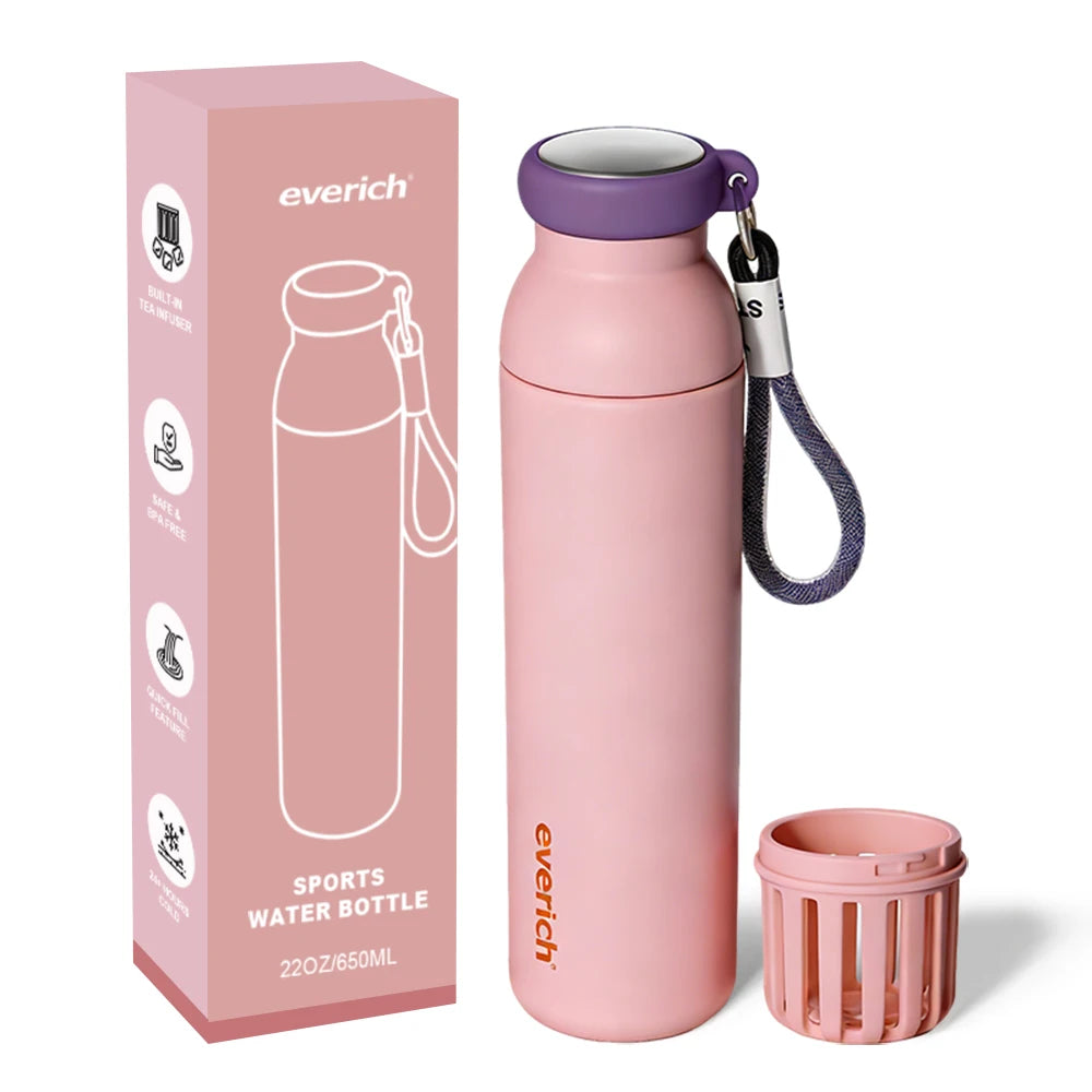 Hot Sale Double Wall Insulated Recycle Insulated Stainless Steel Water Bottle with Infuser