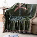 Wholesale Thick Polyester Picnic Rug Sofa Blanket Small With Fringe