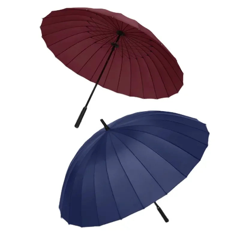 Storm Resistance Large Size 24 Ribs Umbrella Long Handle Straight Sun Windproof Stick Big Golf Umbrellas for Rain