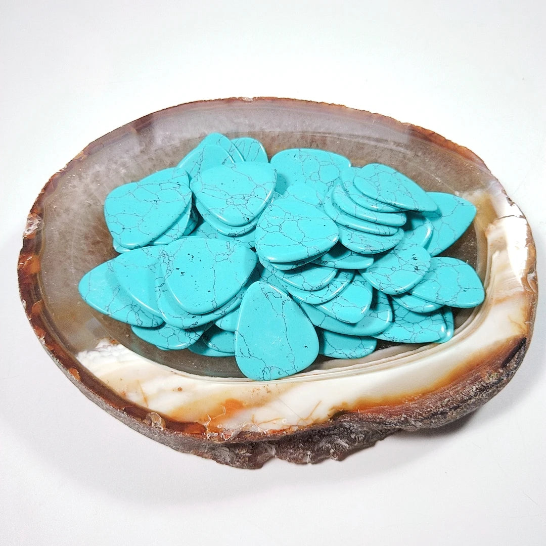 DIY Gemstone Wholesale Guitar Pick Different Thickness Blue Turquoise Custom Design Person Guitar Picks Crystal