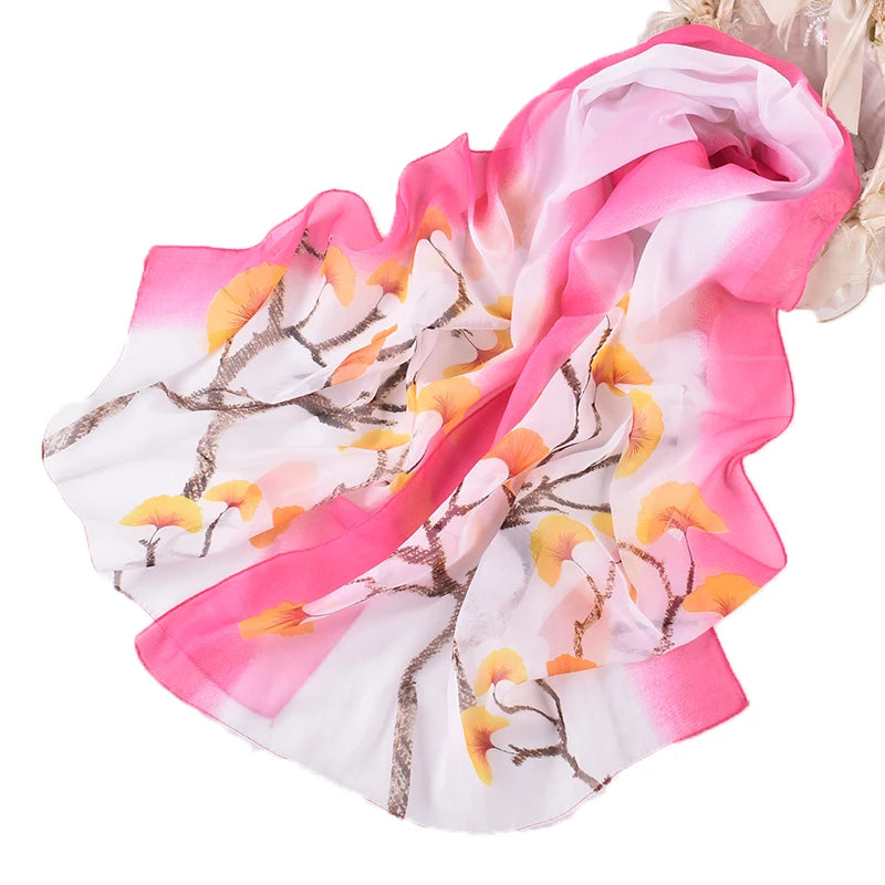 2025 Spring New Fashion Versatile Silk Scarf and Shawl for Women Comfortable Sunscreen Veil Customizable for Autumn Use