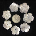 Wholesale 28mm Dainty Natural Shell Flower White Mother of Pearl Shell Flower for Diy Earrings Corsage Jewelry Making Supplies