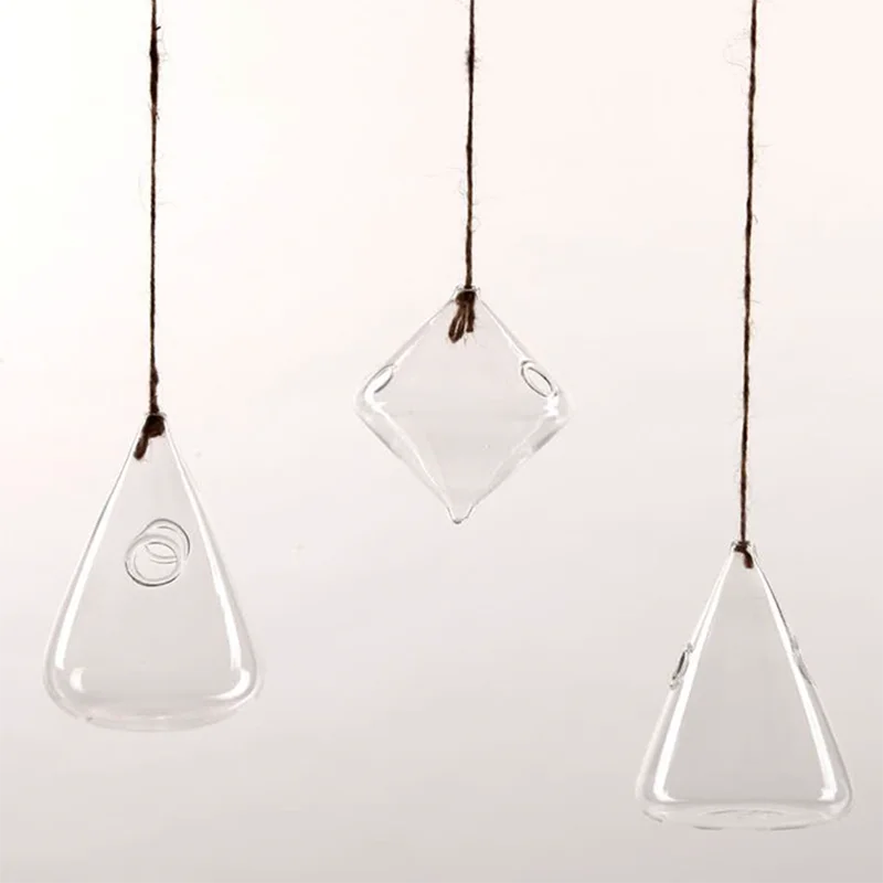 Hanging Cone Shape  Glass Vase