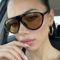 UNOC Vintage Oversized Frog Shape Sunglasses for Women 2026 Newest Fashion Glasses Ladies Pilot Style Driving Eyewear