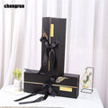 Chengruo Stock Magnetic Closure Gift Paper Box Foldable UV Beneficial Window Foil Floral Caja Flores Boite Fleurs Cadeaux