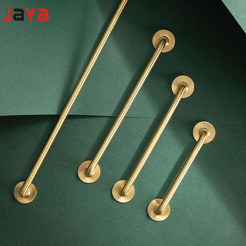 JAYA Light Luxury Brass Handle Modern Minimalist Drawer Cabinet Wardrobe Door Cabinet Golden Double Furniture Door Handle Knobs