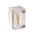 YearsCrystal Modern CE Certified Cube Glass Toothpick Holder with Crystal Lid for Home Dining Room Storage