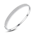 Simple Zircon Minimalist Bangles Jewelry Women 925 Sterling Silver Cubic Zircon Bangle Bracelet Women