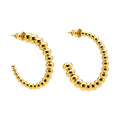 Women's Gold Color Beaded Irregular Hoop Earrings Fashion Jewelry with Camber Bend Customizable Source Factory Production