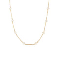 Simple Gold Plated Chain Jewelry Gift Stainless Steel Necklace Elegant Freshwater Pearl Necklace for Women Girls