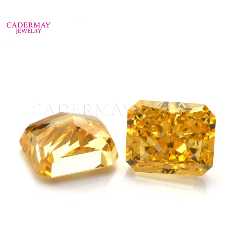 Rose Pink Violet  Yellow Orange Radiant Cubic Zirconia 8A Quality Crushed Iced Cut Loose Gemstones Synthetic CZ  Stones