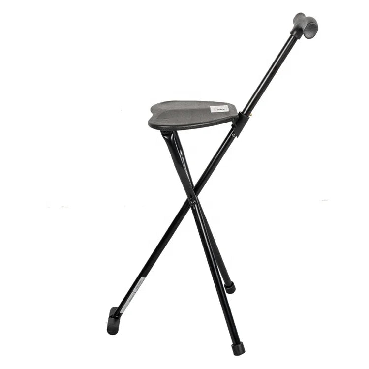 MSMT Wholesale Foldable Aluminum Walking Cane Seat Garden Chair for Elderly Blind Disabled Outdoor Use 300LBS Tropical Design