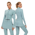 GZMD-31213+31978 Women's Sports Fitness Wear Soft Stretch Running Jacket Top Skirt With Custom Logo Yoga Clothing Suit