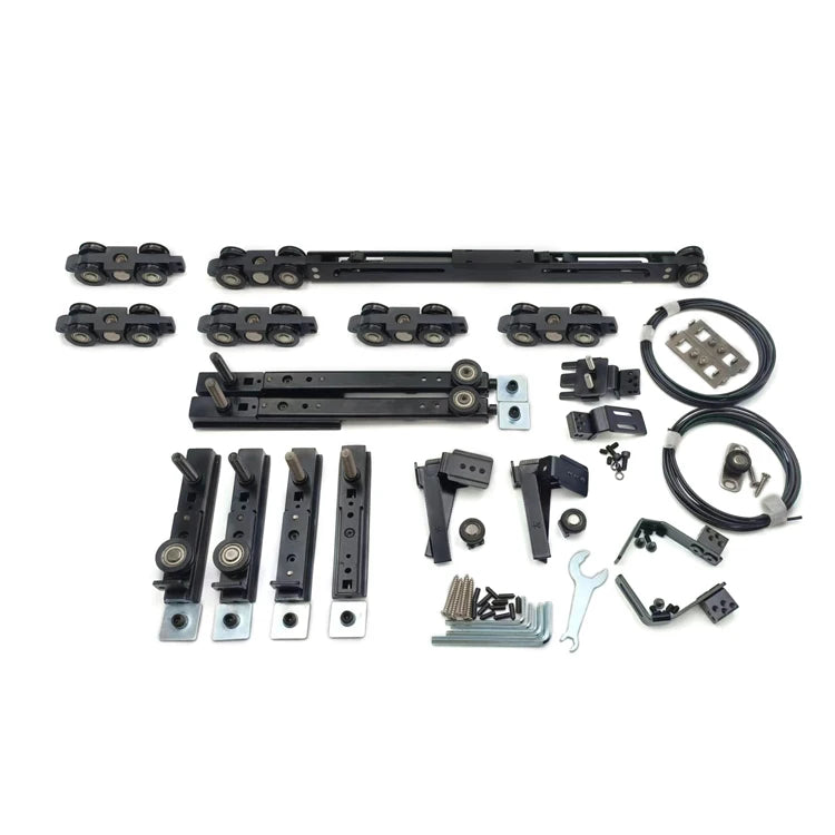 Modern Apartment 3 Doors Telescopic Linkage Zinc Alloy Sliding Roller for Interior Door Sliding Door System