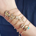 BC1264  18k Gold Plated Brass CZ Micro Pave Virgin Mary Star Evil Eyes Wrist Bracelet Women Adjustable Bracelet