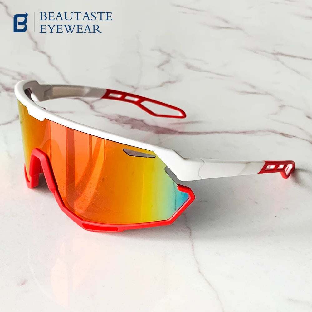 2026 Custom Logo Windproof UV400 Polarized Sport Sunglasses for Outdoor Cycling & Sports