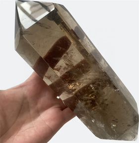 Hot Sale Healing Natural Crystal Polished Stone Wand Smoky Quartz Double Terminated Crystal Point