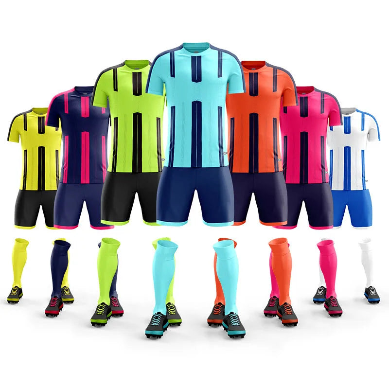 2025 Hot Sale Wholesale Round Neck Quick Drying Football Suit Club Men's Football Training Suit Set Customized