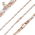 3mm 18cm FJ Fallon Fashion Jewelry Fancy Multi C Link Rope Chain Bracelets Plated in Rose Gold Two Tone Brass Based