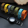 YUNSE Hotsale Woven Vintage Watch Strap Seatbelt Slim 18mm 20mm 22mm 1.2mm Ribbed Watch Nylon Watch Strap Fabric Wrist Band