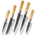 Grandsharp Handmade Kitchen Knife Set Japanese AUS10 Steel Chef Santoku Nakiri Utility Kiritsuke Knices Sets Olive Wood Handle