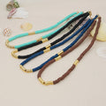 Handmade Fashion Trendy Polymer Clay Bead Bohemian Multi-color 18k Gold Plated Choker Necklace Children's Beach Jewelry for