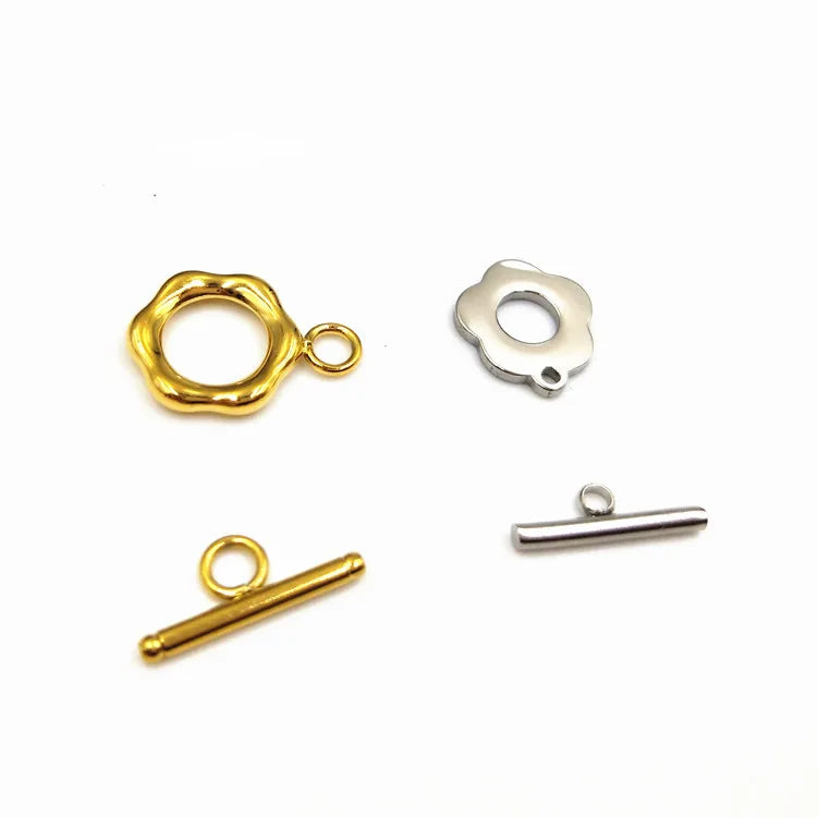 Factory Price Stainless Steel Flower OT Clasps Toggle Buckle Connector Bracelet Necklace Jewelry Making Supplies
