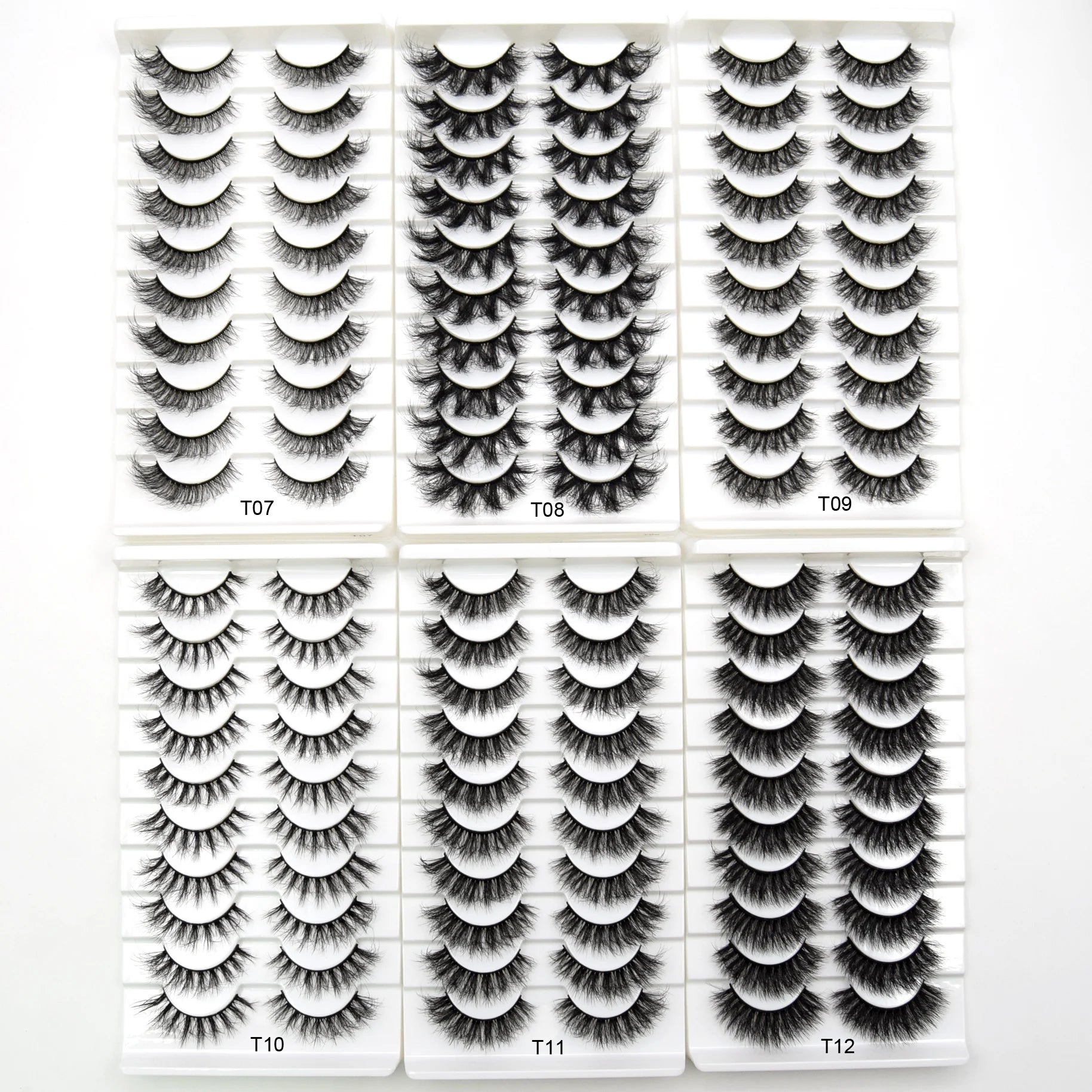 10 Pairs Faux Mink Lashes False Eyelashes Dramatic Fluffy Soft Wispy Volume Cross Reusable 3D Eyelashes MaKeup