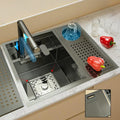 Cup Washer Hidden Sink Stainless Steel Kitchen Sinks Coffee Shop Bar Small Single Slot With Lid Balcony Garden Washing Basin
