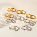 2025 Hypoallergenic Anti Tarnish Bijoux En Acier Inoxydable Women's Accessories Waterproof Zirconia Hoop Earrings For Women