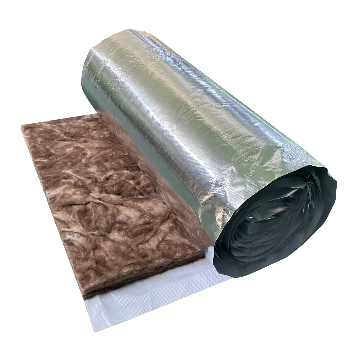 R1.3 R1.5 R1.8 R2.3 Glass Wool Eco Brown Roof Blanket Roll with Foil Facing 55mm Thick for Both Thermal and Acoustical