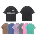 Custom Embroidered Printing Summer T Shirts Acid Wash T-shirt Wholesale Blank Distressed Washed Tshirts Logo