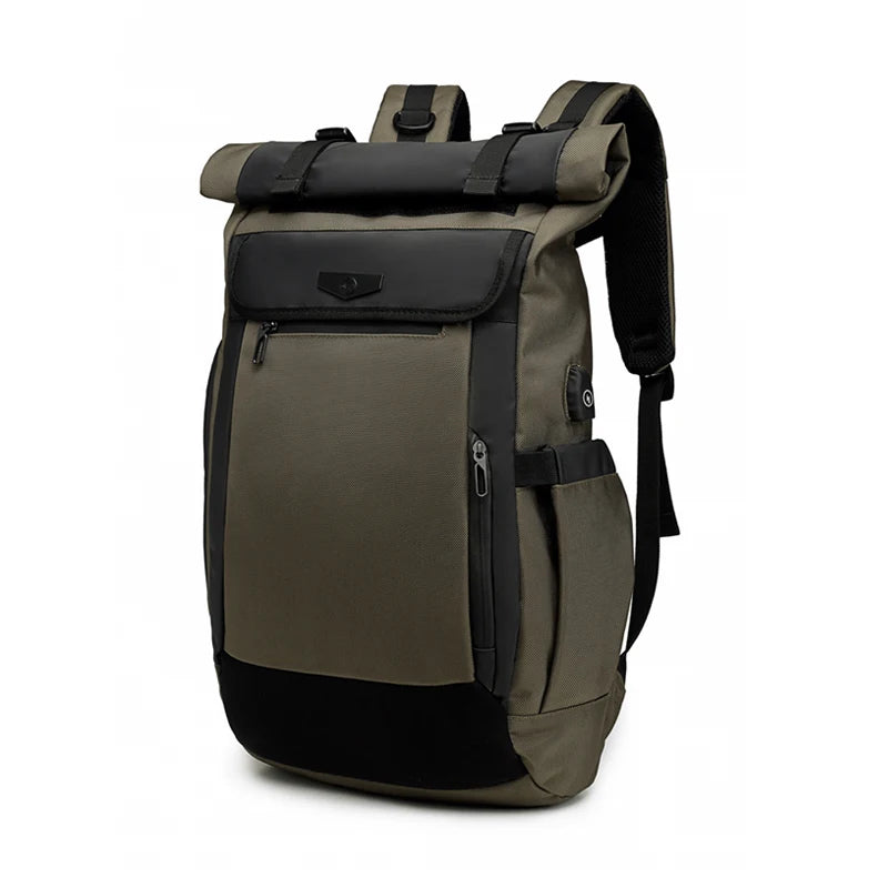 For 9066 Men's Trendy Anti-Theft USB Zipper Backpack Multifunction Smart Travel Bag Fashion Commuting College Business Use