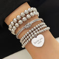 Custom Fashion  Multilayer Chain Bracelet Silver Heart Cross Coin Charms Chain Bracelets for Men and Women