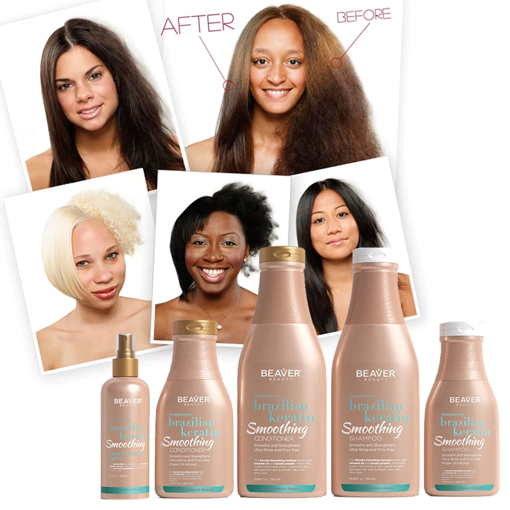 BEAVER Brazil Keratin Hair Dry Repair Damaged Profesional Hair Keratin Strengthening Shampoo and Conditioner