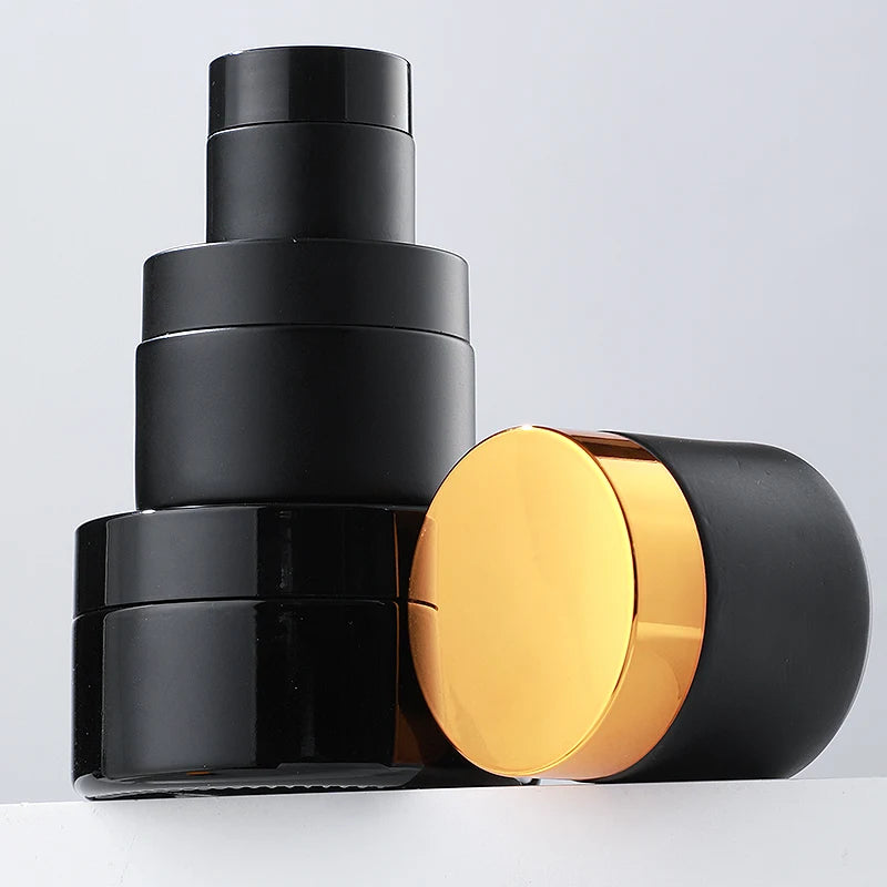 Eye & Face Cream Glass Bottle with Plastic & Aluminum Cap Empty Glass Jars for Personal Care Products