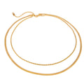 J&D 18K Gold Plated Stainless Steel Double-layer Snake Bone Chain Twist Chain Necklace