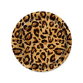 Huancai Jungle Safari Animal Party Supplies Leopard Print 9 Inch Paper Plates Dessert Plates for Kids Birthday Party Decorations