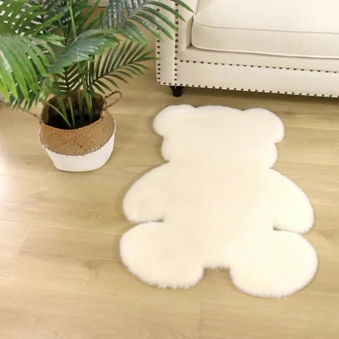 Soft Areas Rugs for Kids Girls Plush Shaggy Carpet Bear Rug Baby Bedroom Living Room Home Decor Small Little Bear Rug