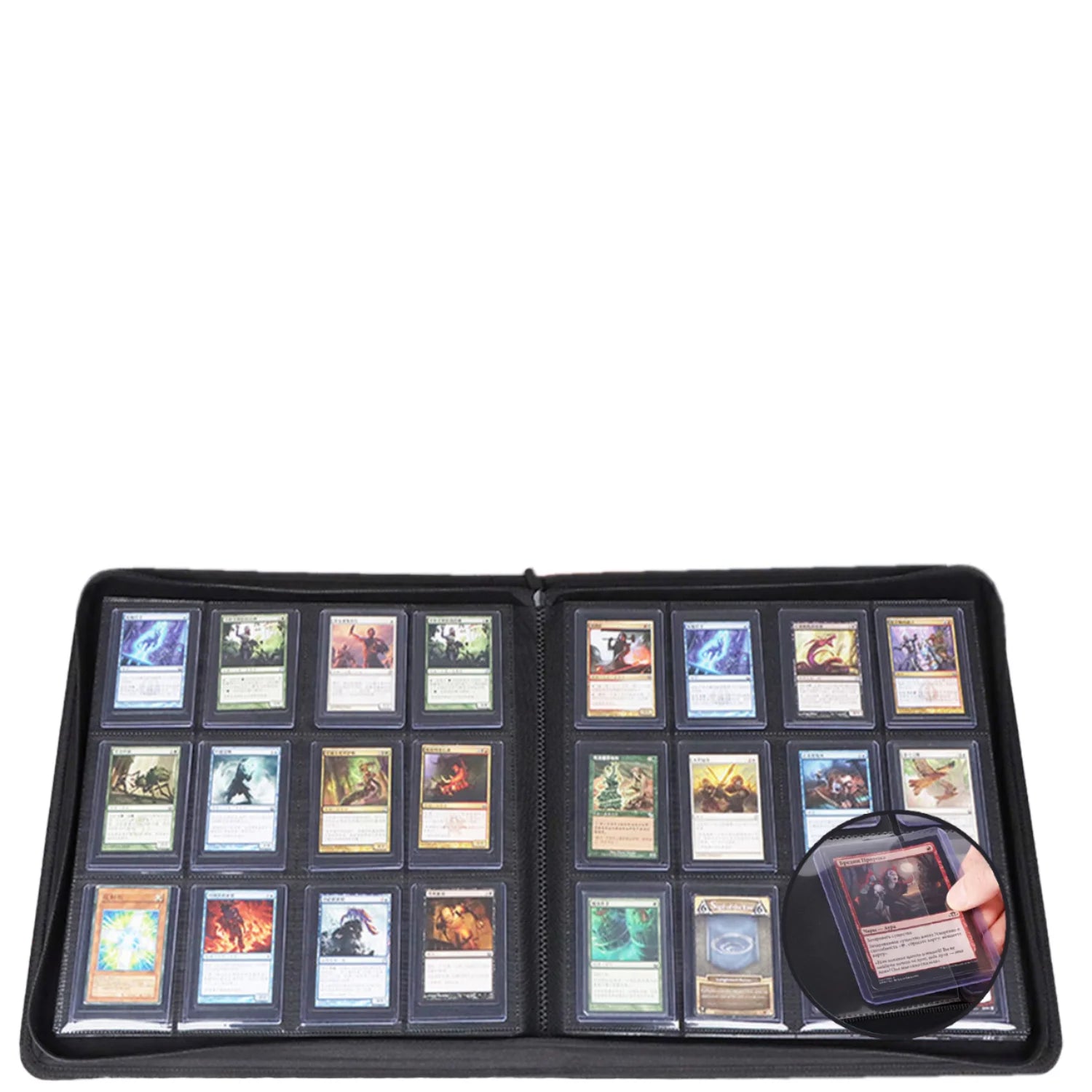 336 Pockets Leather Graded Top Loader Trading PU Pokemoned Album Baseball Cards Binders 12 Pocket Toploader Trading Card Binder