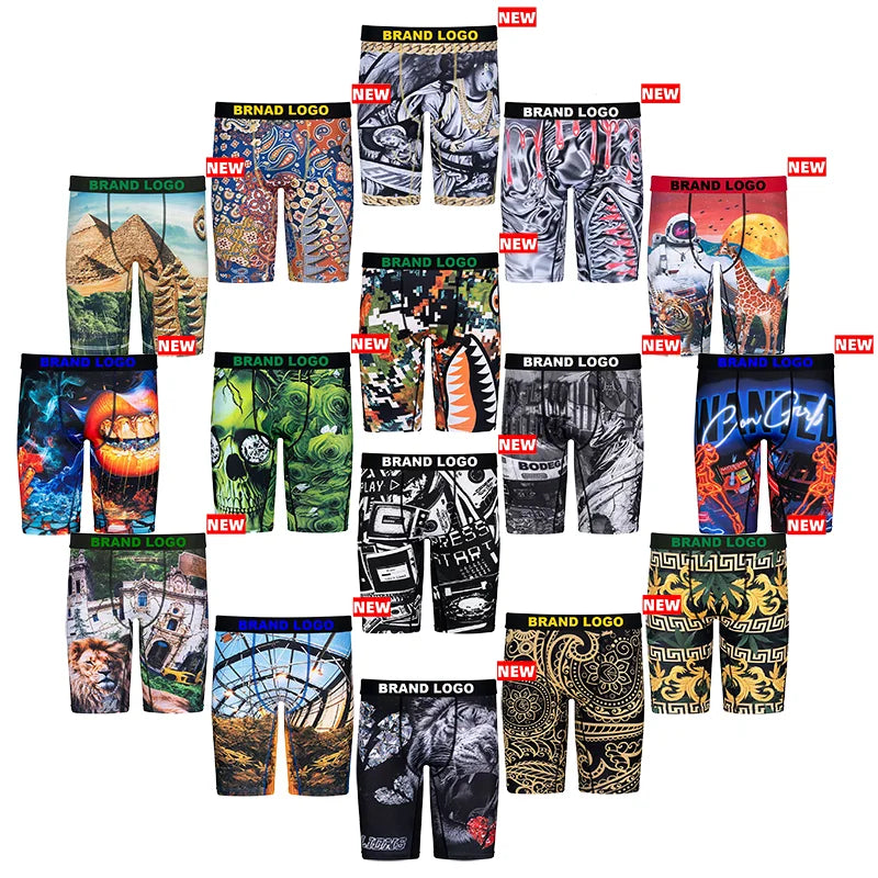 Custom Logo Jacquard Waistband Ethikaed Men Boxer Shorts Printed Patterns Graphic Shark Wholesale Ethikaes Underwear