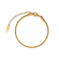 Chris April in Stock Fashion Jewelry 316L Stainless Steel PVD Gold Plated Water-proof Rope Chain Bracelet for Women