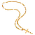 OUMI Factory Wholesale 316L Stainless Steel 18K Gold Plated Christian Chain Cross Pendant Necklaces for Men