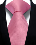 Pink Solid Silk Ties for Men Party Wedding Striped Necktie Cravate Luxury Skinny Neckties for Man Accessories Business Gift Tie