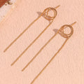 Dreamshow Minimalist Jewelry Gold Plated Tassel Earrings for Women Waterproof Tarnish Free Jewelry Stainless Steel Earrings